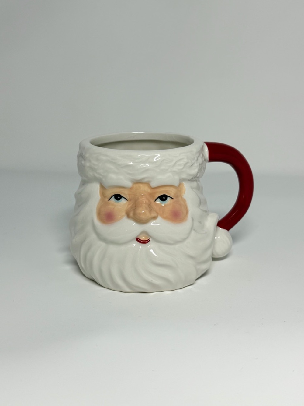 Sur la Table retro Santa Face Ceramic Coffee Cocoa Cup Mug holiday Christmas